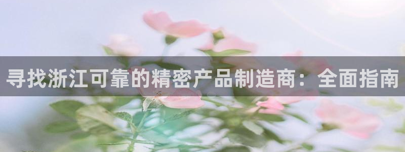 新版彩神v8登录不上去：寻找浙江可靠的精密产品制造商：全面指南